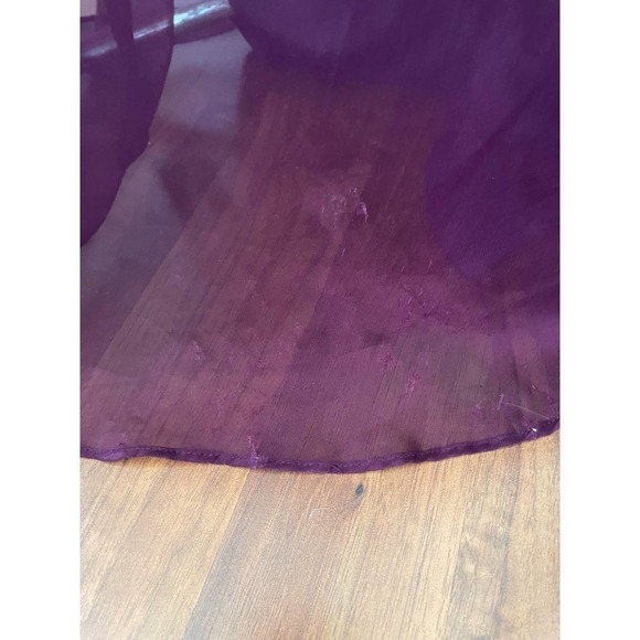Adrianna Papell Burgundy Chiffon Maxi Gown with Beaded Belt Sash, Size 4 🗣 - Picture 8 of 9